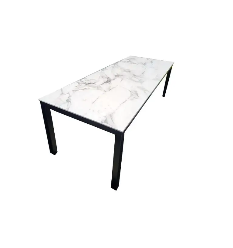 Tuintafel keramiek marmerlook wit