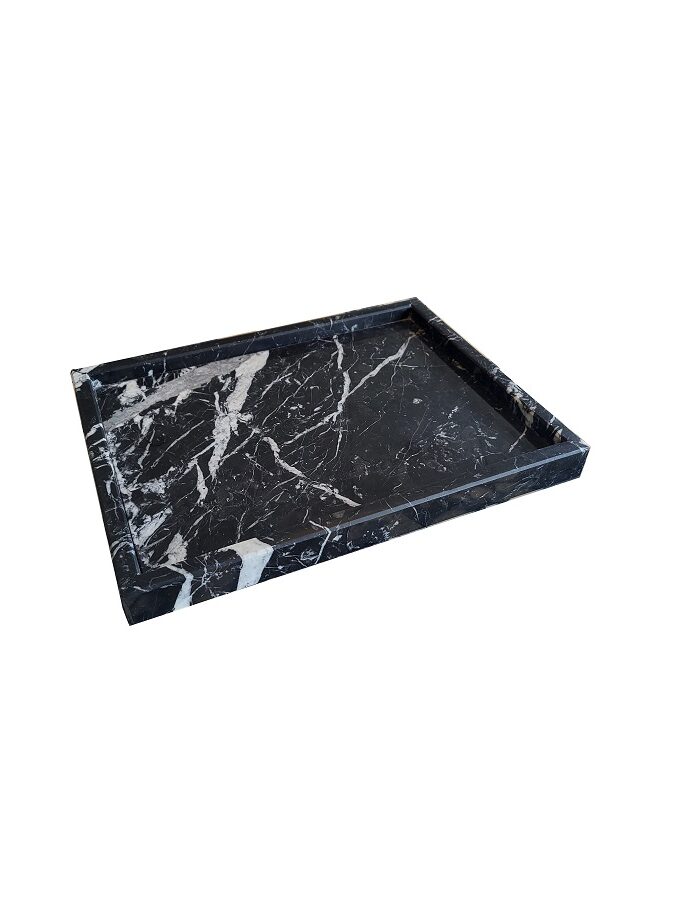 Nero Marquina zwart marmer dienblad